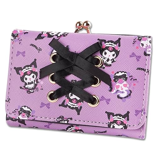 BelugaDesign Anime Wallet | Cute Kawaii Coin Pouch Purse Zipper, Purple, M, Purple Cat - Purple Cat