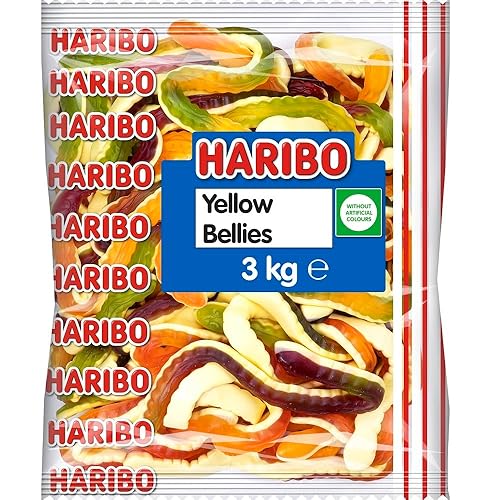 HARIBO Yellow Belly Giant Snakes, Yellow Bellies Bulk Sweets, 3 kg (Pack of 1) - Giant Snakes - Single
