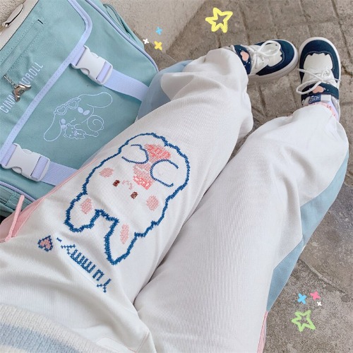 Yummy Bunny Cargo Joggers - White