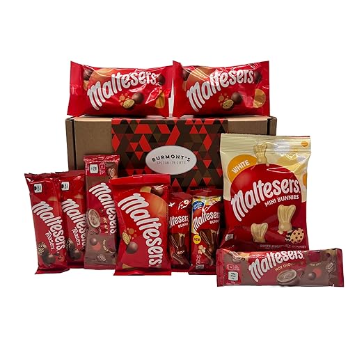 Maltesers Ultimate Chocolate Selection Gift Box - Includes Popcorn & Original Bunnies, Hot Chocolate, White Chocolate Bunny Bag, Teaser Bars & More - Hamper Exclusive to Burmont's