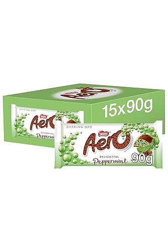 Aero Peppermint Mint Chocolate Sharing Bars, 15 x 90 g - Peppermint - 90 g (Pack of 15)