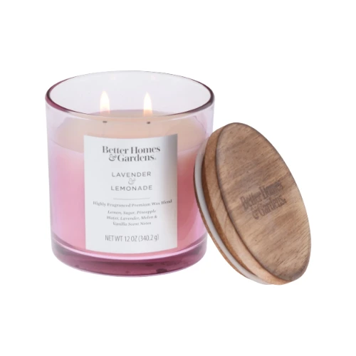 Better Homes & Gardens 12oz Lavender and Lemonade Scented 2-Wick Ombre Jar Candle
