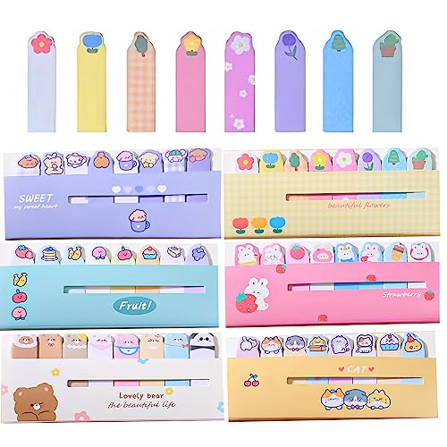 Skyzone 6-Pack Index Tabs, 720 Pieces Sticky Note Labels, Cute Sticky Note Set, Sticky Note Flag Stickers For Reading Notes, Notebooks, Books, Document Sorting, Page Marking Tabs
