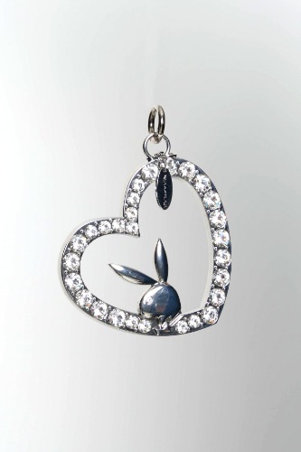 Crystal Bunny Heart Charm | SILVER / onesize