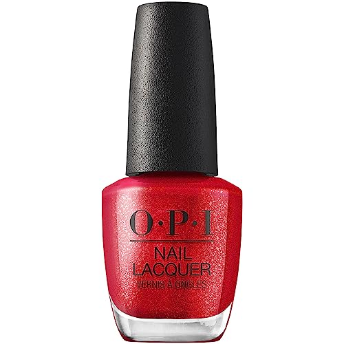 OPI Nail Lacquer, Opaque & Bright Shimmer Finish Red Nail Polish, Up to 7 Days of Wear, Chip Resistant & Fast Drying, Fall 2023 Collection, Big Zodiac Energy, Kiss My Aries, 0.5 fl oz - Kiss My Aries - 0.5 Fl Oz (Pack of 1)