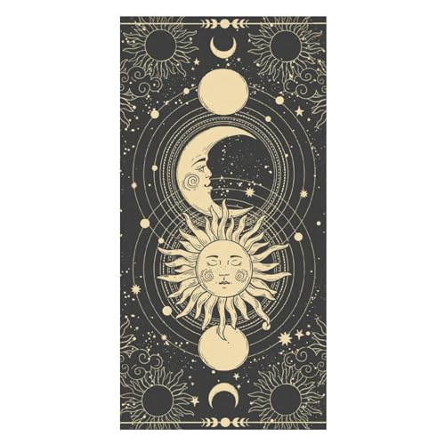 PUYWTIY Beach Towel 31.5"x63", Tarot Card Magic Boho Vintage Sun Moon Stars Sand Free Bath Towel Oversized Absorbent Quick Dry Lightweight Camping Travel Towels for Pool Yoga Shower - Pattern(294) - 31.5 X 63 Inch