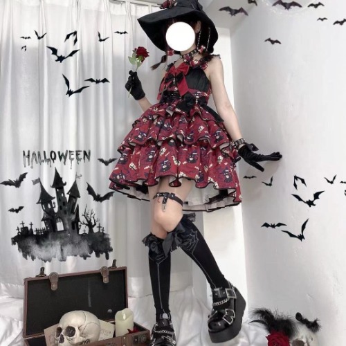 Haunted Lolita Dress - Red / M
