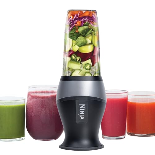 Ninja QB3001SS Ninja Fit Compact Personal Blender, for Shakes, Smoothies, Food Prep, and Frozen Blending, 700-Watt Base and (2) 16-oz. Cups & Spout Lids, Black - 700 Watts