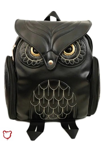 Faux Leather Owl Embroidery Backpack