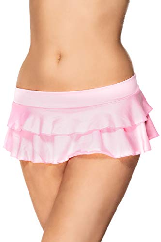 Pin Up Doll Mini Skirt, Pleated and Ruffled, Mini Skirts for Women Sexy, Micro Mini Skirt, Neon Skirts Available, Mini Skirts - Small Short - Pink
