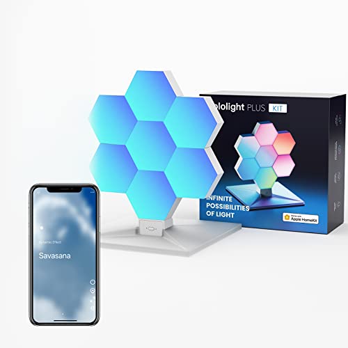 Cololight RGB Light for Gaming PC Setup, USB-Power Gaming Lights, Sync Music Hexagon Wall Lights with 70 Effects, Desk Gaming Accessories, Work with Alexa&Google,HomeKit,7Pcs Plus - 7pcs (homekit)
