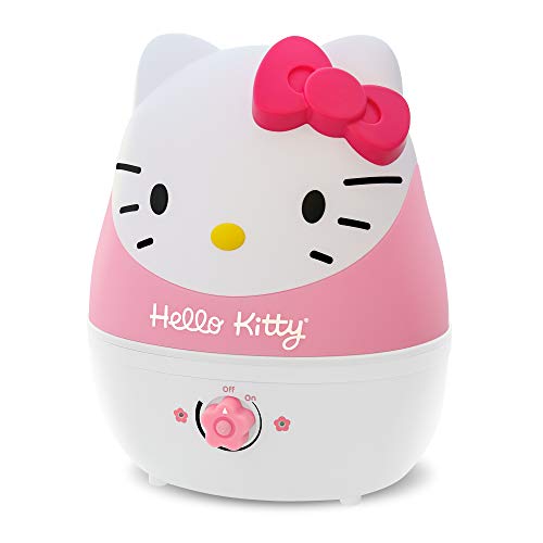 Crane Adorables Ultrasonic Humidifiers for Bedroom and Baby Nursery, 1 Gallon Cool Mist Air Humidifier for Large Room or Kid's Room, Humidifier Filters Optional, Hello Kitty - White and Pink - Standard Packaging