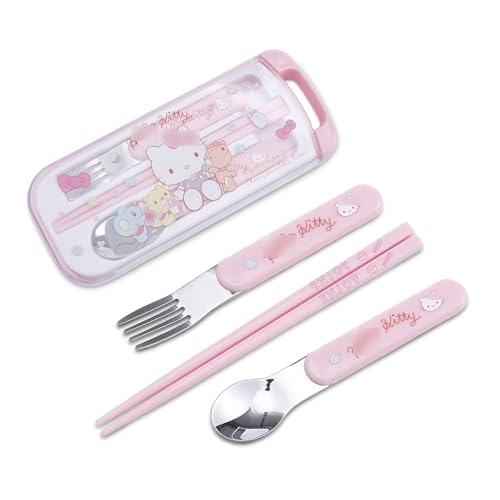 Kitty Portable Camp Reusable Flatware Kitty Cat Travel Utensils Case with Stainless Steel Fork Spoon Chopsticks(SCF-KT C) - SCF-Kitty C