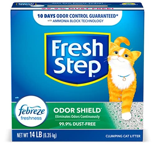 Fresh Step Clumping Cat Litter, Odor Shield With Febreze, 14 lbs - Odor Shield - 14 lb