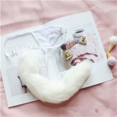 Tail Thongs - White Fox