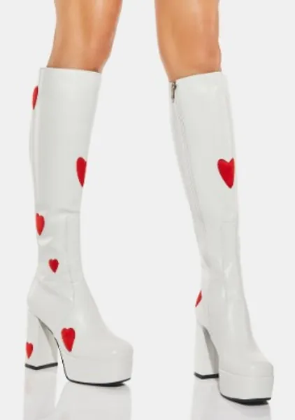 White Jam Tarts Platform Boots