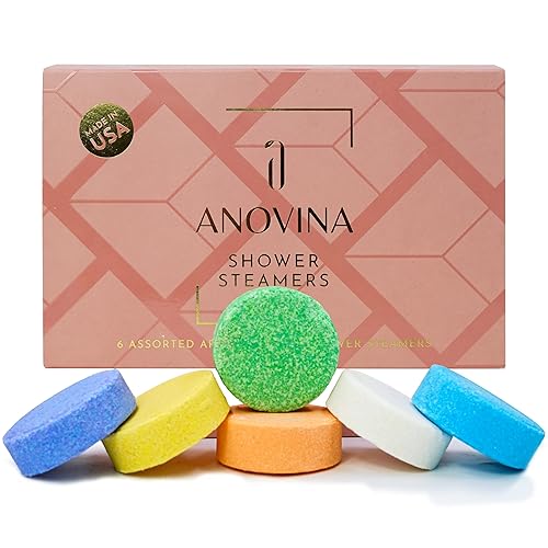 Shower Steamers – Aromatherapy Variety Gift Box with Pure Essential Oils – Shower Bombs, Self-Care Gifts for Women & Men – Shower Tablets Gift Set - Variety (6 Pack) Anovina XL Made in USA 