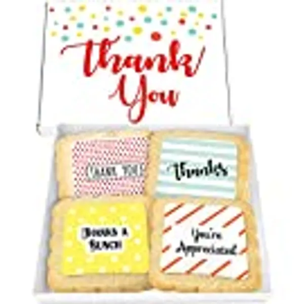 Thank You Gift Basket Cookies for Men Women Co workers Teacher | Individually Wrapped | 4 Pack | Appreciation Box