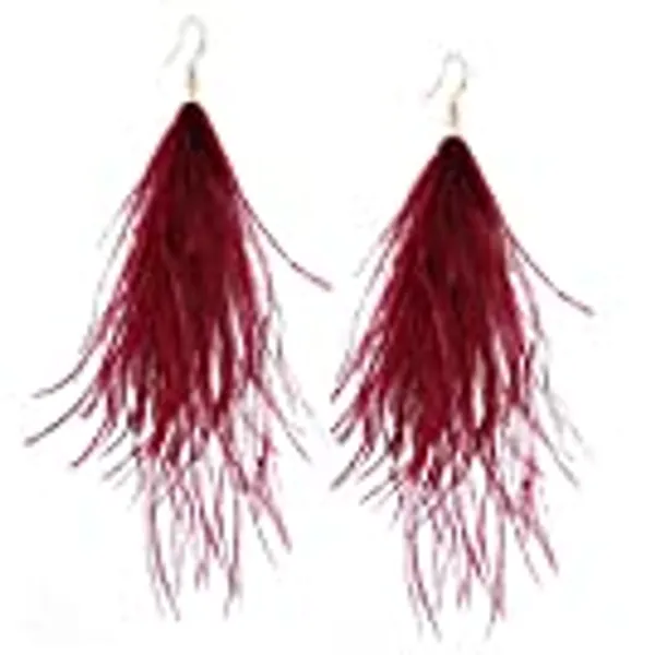 Feather Earring For Women Long Dangle Earring Feather Elegant Thread Feather Jewelry for Gift Winter Party Bohemian