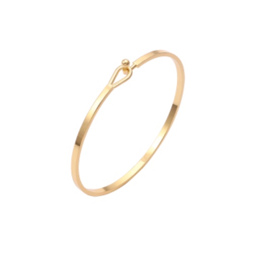 Dainty Gold Bar Bracelet for Women Simple Delicate Thin Cuff Bangle Hook Bracelet 18K Gold Plated Handmade Minimalist Jewelry - 2.Cuff Bangle