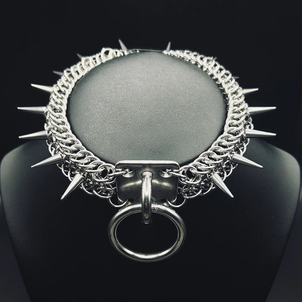 EXECUTION / Handmade chainmail spiked choker