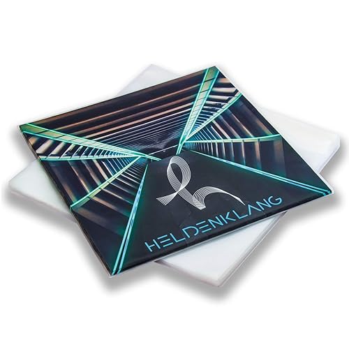 Vinyl Outer Sleeves - Heldenklang® 12" Schallplatten Hüllen - Extra dicke LP-Schutzhüllen - Sehr transparent - Aus Deutschland - 50 Stück - 50 Stück