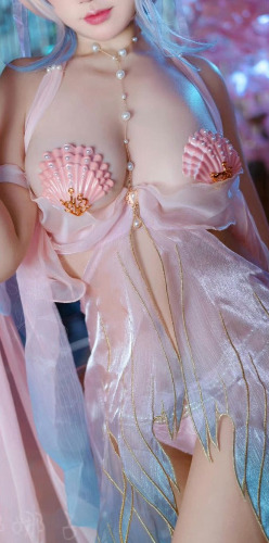 Soul Snatch | "Little Pink Mermaid Clam" Lingerie - One size / Pink Full Costume + Pink Shell