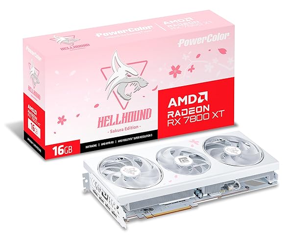 PowerColor Hellhound Sakura AMD Radeon 7800 XT 16GB GDDR6 Graphics Card