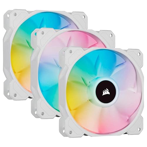 CORSAIR iCUE SP120 RGB ELITE Performance 120mm PWM Triple Fan Kit with iCUE Lighting Node CORE - White - Triple Fan Kit