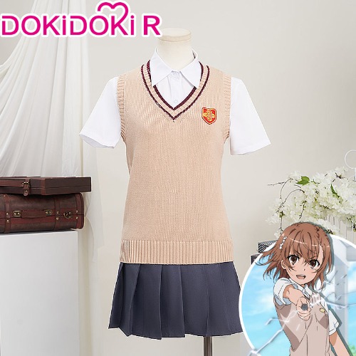 【Size S】DokiDoki-R Anime A Certain Scientific Railgun Cosplay Misaka Mikoto Costume | S