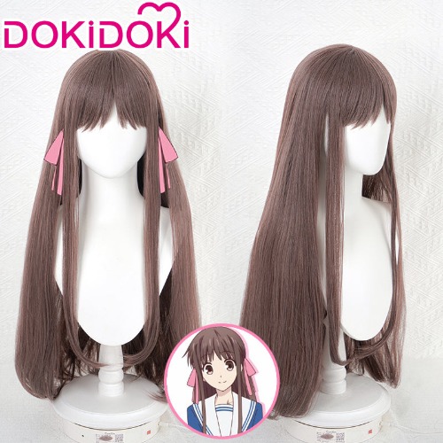 【Ready For Ship】DokiDoki Anime Manga Fruits Basket Cosplay Honda Tohru Wig Long Straight Brown Hair | Honda Tohru