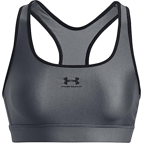 Under Armour Damen Hg Armour Mid Padless Sport BH mit mittlerer Unterstützung, schweißableitender BH ohne Polster - M - Pitch Gray