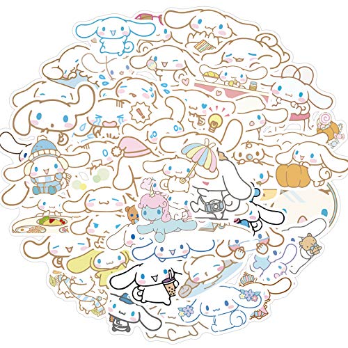 50 pegatinas Cinnamoroll BabyCinnamoroll para coche, portátil, teléfono, guitarra, monopatín, moto, bicicleta, anime, pegatinas de vinilo, resistentes al agua, para adolescentes, niños y adultos