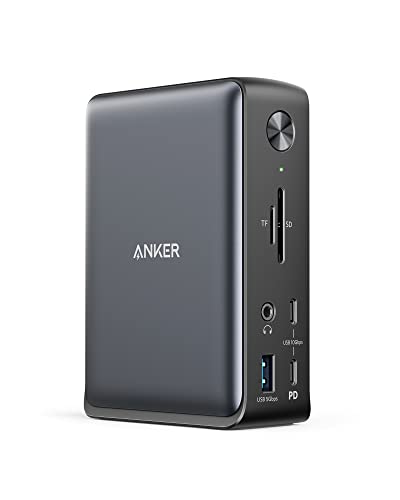 Anker 575 USB-C Docking Station (13-in-1), 85W Charging for Laptop, 18W Charging for Phone, Triple Display, 4K HDMI, 10 Gbps USB-C and 5 Gbps USB-A Data, Ethernet, Audio, SD 3.0