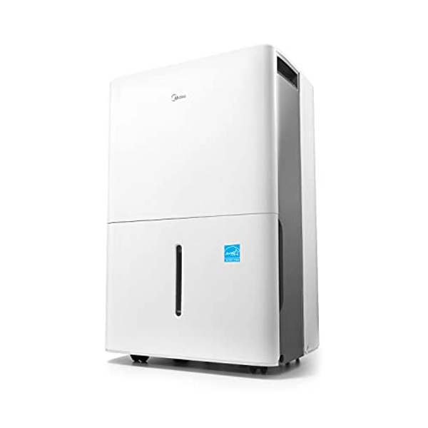 Midea 4,500 Sq. Ft. Energy Star Certified Dehumidifier With Reusable Air Filter 50 Pint - Ideal For Basements, Large & Medium Sized Rooms, And Bathrooms (White)