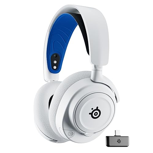 SteelSeries Arctis Nova 7P Wireless Multi-System Gaming & Mobile Headset - Nova Acoustic System - 2.4GHz & Simultaneous Bluetooth - 38Hr Battery - USB-C - Gen2 Mic - PS5, PS4, PC, Switch - White - Arctis Nova 7P - White