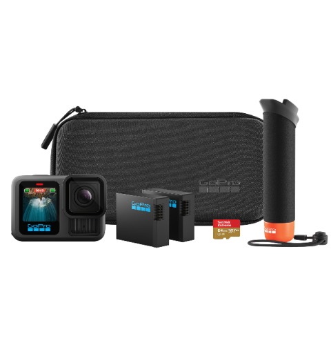 GoPro HERO13 Black Bundle - Kit com Câmera de Ação à Prova d'água 10m, 5.3K60, HLG HDR, 27MP, HyperSmooth 6.0, GPS, Wi-Fi 6 e Acessórios Extras The Handler, Bateria Enduro, Cartão de 64GB e um Estojo