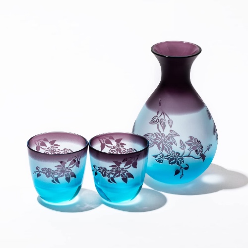 Taimuro Kobo Engraved Decanter & Cups Set