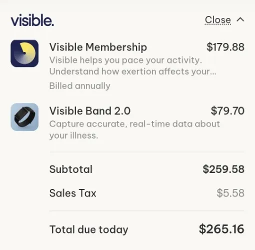Visible chronic illness tracker armband + 1 year Visible membership 