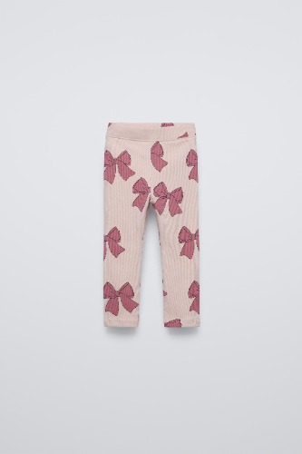 RIBBED PRINTED LEGGINGS