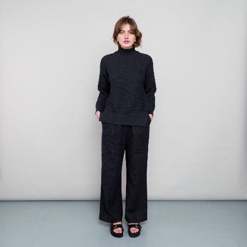 Funnel Neck Jumper - Charcoal Melange | 4 / CHARCOAL