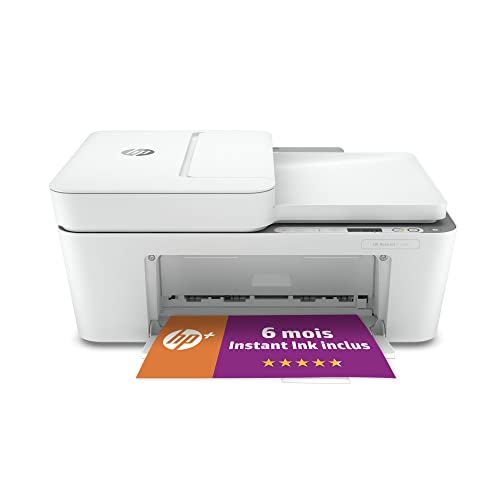 HP DeskJet 4120e Imprimante tout en un - Jet d'encre couleur – 6 mois d’Instant Ink inclus avec HP+ (Photocopie, Scan, Impression, Wifi, Chargeur automatique de documents)
