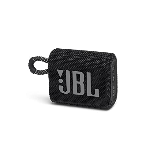 JBL GO 3 – Enceinte Bluetooth portable et légère, aux basses intenses et au style audacieux – Étanche à l’eau et à la poussière – Autonomie 5 hrs – Noir - Noir