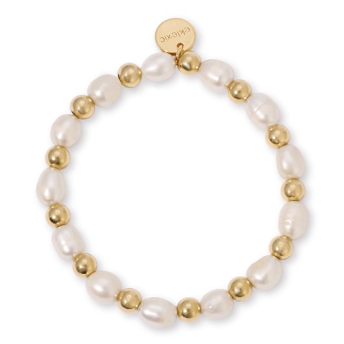 Palmer Pearl and Bead Bracelet - Gold
