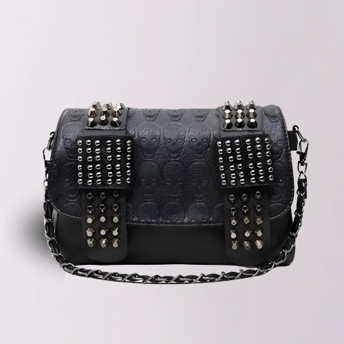 Black Skull Rivet Bag - One-size-fits-all / Black