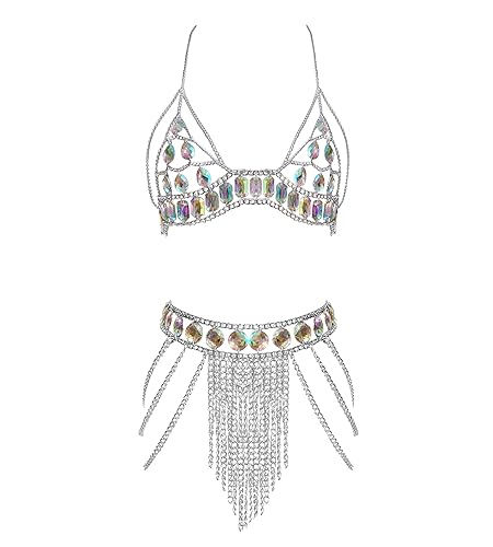 Connie Cloris Women's Sexy Suit Body Chain - E-silvery Colour