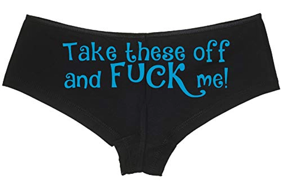 Knaughty Knickers Take These Off and Me sexy slutty underwear black panties