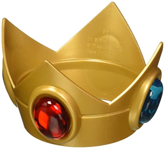 Disguise Women's Nintendo Super Mario Bros.Princess Peach Crown Costume Accessory - Gold/Red/Green - One Size