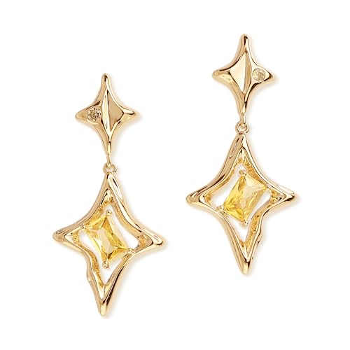 Sonateomber Sparkly Gold Drop Dangle Earrings for Women - Trendy Unique Sparkly Hypoallergenic Fashion Jewelry Gift - Yellow