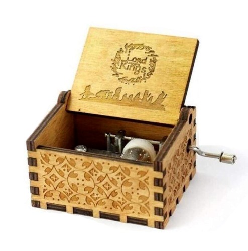 The Lord of the Rings Themed Wood Music Box Engraved Wooden Hand Toy Kids